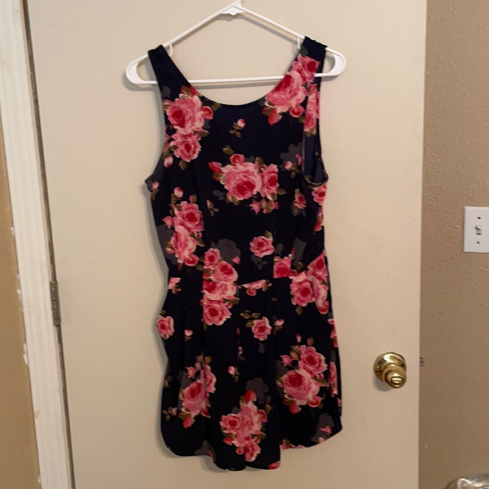 Navy floral romper